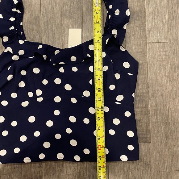 Abercrombie & Fitch Dark Blue Polka Dot Lined Sleeveless Top - Picture 6 of 6